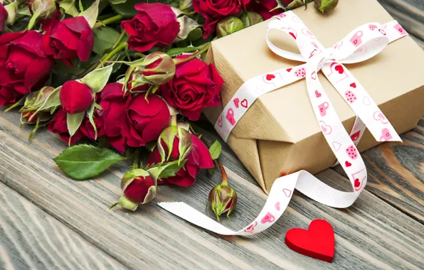 Любовь, подарок, сердце, розы, букет, love, heart, romantic