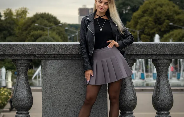 Поза, улица, балюстрада, Настя, Зураб Бабаев