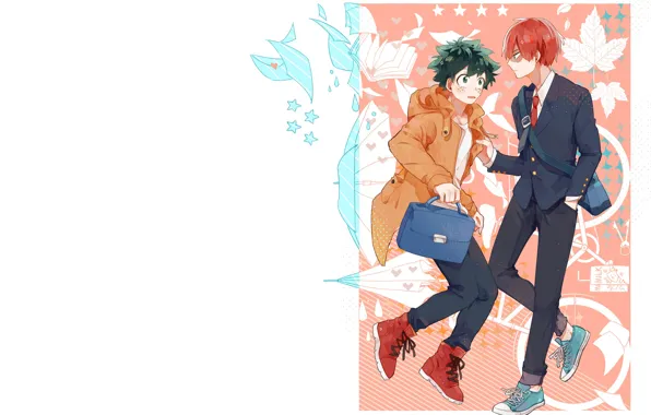 Парни, школьники, письма, Boku no Hero Academia, Todoroki Shouto, Midoriya Izuku, Amarouhi