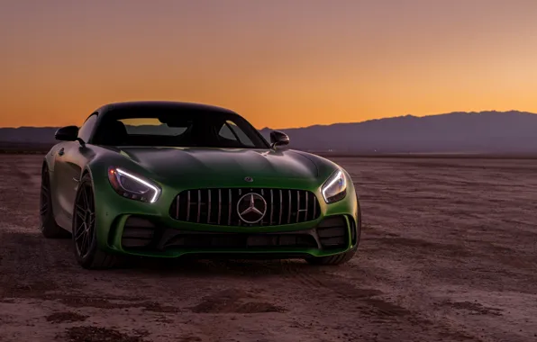 Зеленый, стиль, передок, Mercedes GTR