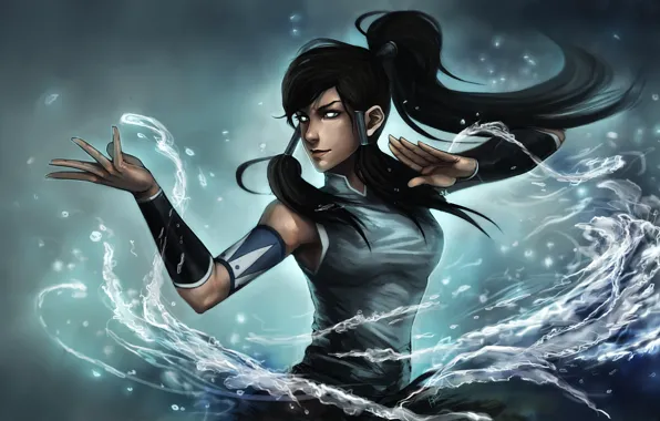 Глаза, вода, девушка, арт, ninjatic, avatar: the legend of korra, korra