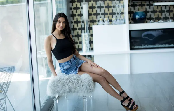 Обои girl, legs, model, brunette, skirt, eliza ibarra на телефон и ...