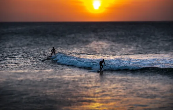 Картинка волны, солнце, горизонт, surfing