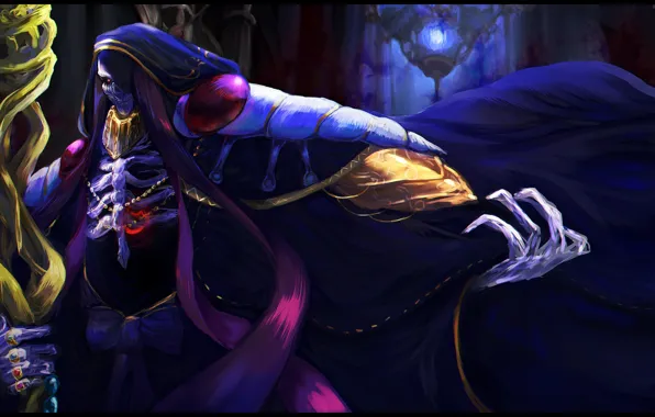 Overlord, Art, Лич, Некромант, Ainz Ooal Gown