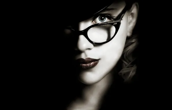 Лицо, кино, Scarlett Johansson, очки