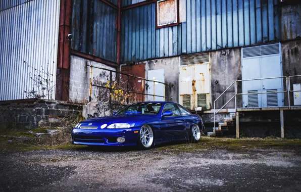 Lexus, Blue, Front, Stance, SC400, Lexus SC400