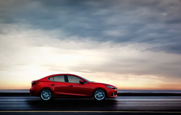 Авто, красный, Скорость, седан, mazda, скайактив