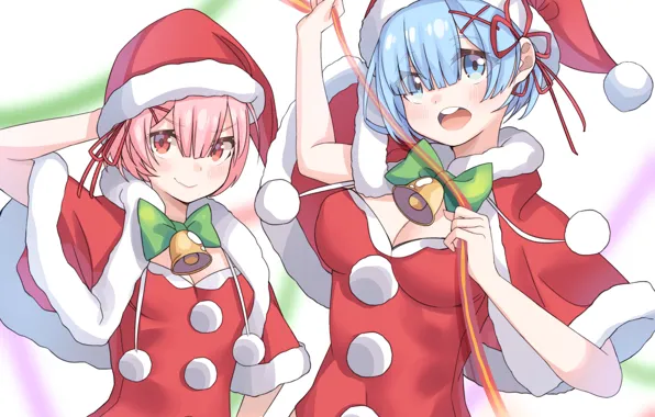 Девушки, новый год, Рем, Рам, Re:Zero kara Hajimeru Isekai Seikatsu