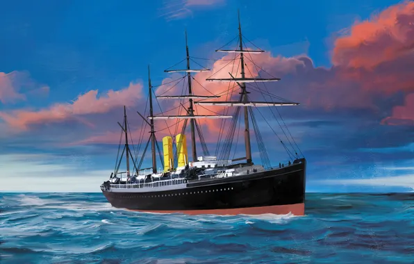 Волны, корабль, Transatlantic Ships, ormuz