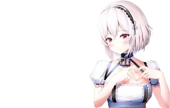 Girl, sexy, cleavage, blouse, boobs, anime, beautiful, red eyes