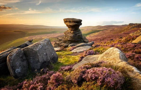 Лето, горы, камни, Peak District, Salt Cellar Summer