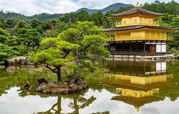 Картинка лес, озеро, парк, фото, Japan, Kyoto