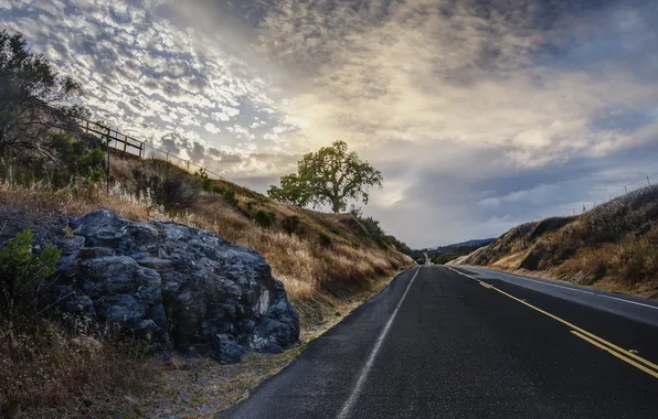 Дорога, небо, пейзаж