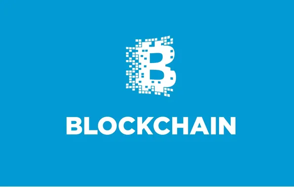 Картинка голубой, лого, fon, blockchain, блокчейн