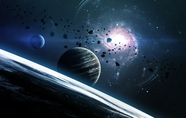 Light, fantasy, star, eclipse, sun, planet, sci fi