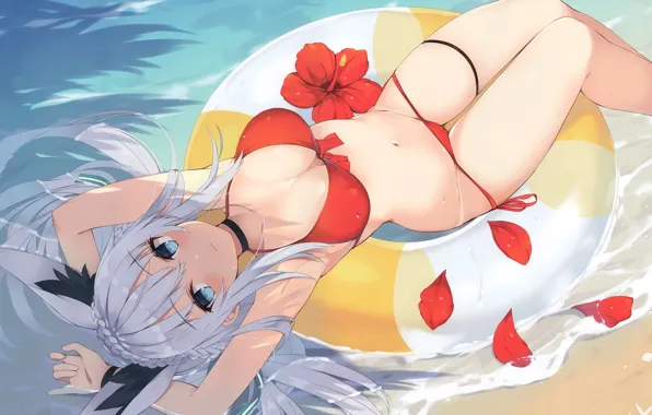 Картинка купальник, девушка, аниме, арт, nibiiro shizuka