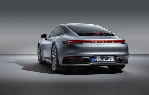 Картинка 911, Porsche, вид сзади, Carrera, Carrera 4S, 2019
