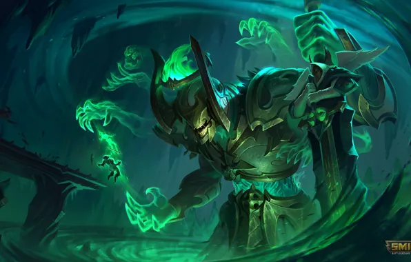 Меч, доспехи, скелет, рыцарь, нежить, Hades, Smite