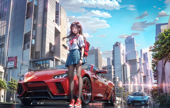 Картинка city, girl, anime, art