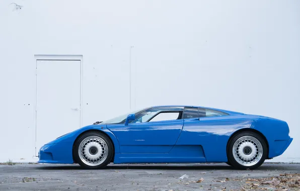 Картинка Blue, Суперкар, Вид сбоку, Bugatti EB110