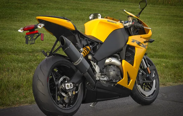 Желтый, мотоцикл, вид сзади, bike, yellow, EBR, 1198rx, эбр
