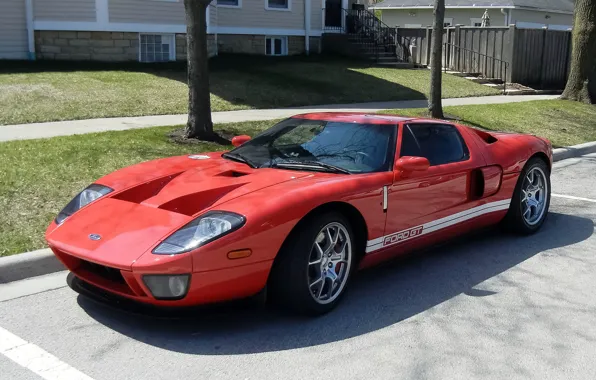 Red, ford, street, gt