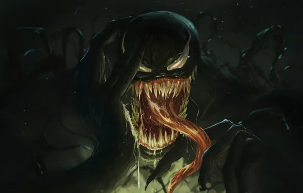 Язык, Зубы, Marvel, Веном, Venom, Симбиот, Creatures, by Neo Lee