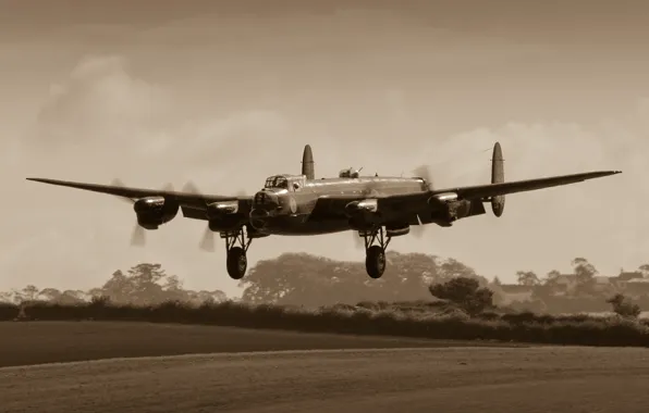 Картинка бомбардировщик, четырёхмоторный, тяжёлый, Avro Lancaster