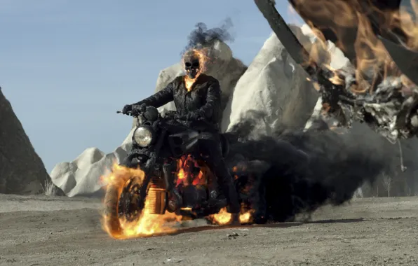 Картинка Николас Кейдж, 2012, Nicolas Cage, Johnny Blaze / Ghost Rider, Ghost Rider: Spirit of Vengeance, …