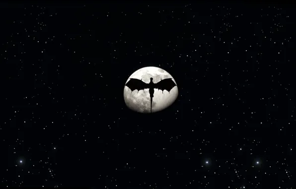 Moon, game, night, wings, stars, dragon, ARK Survival Evolved