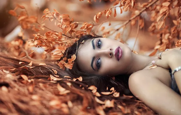 Осень, девушка, макияж, Alessandro Di Cicco, Desired