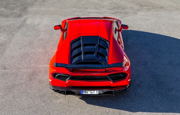 Lamborghini, суперкар, вид сзади, Novitec, Torado, Huracan, 2016, LP 580-2
