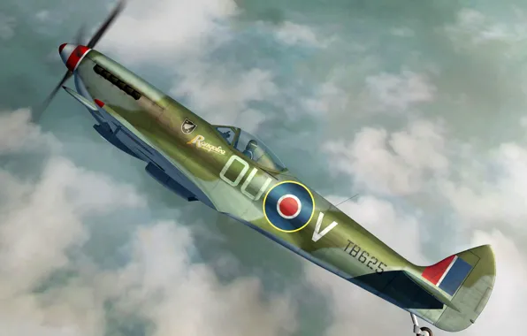 Истребитель-бомбардировщик, Supermarine Spitfire, Великoбритaния, боевой самолёт, Spitfire Mk.XVIe