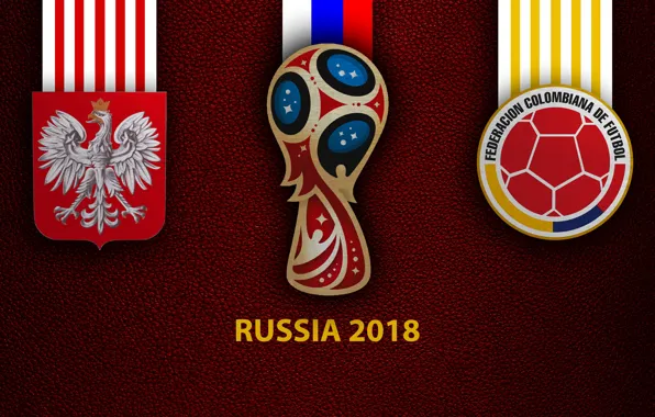 Wallpaper, sport, logo, football, FIFA World Cup, Russia 2018, Poland vs Colombia