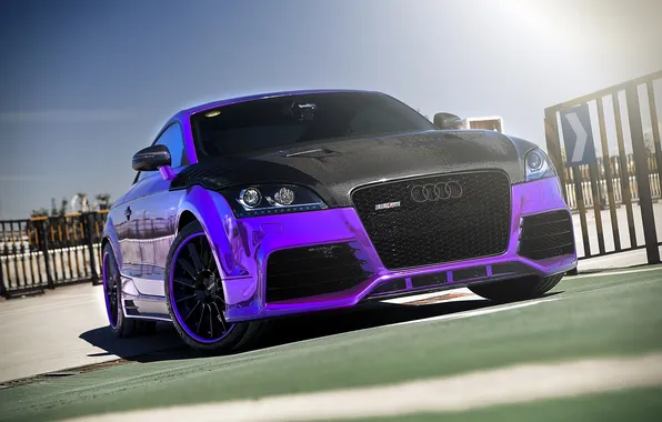 Audi, purple, chrome