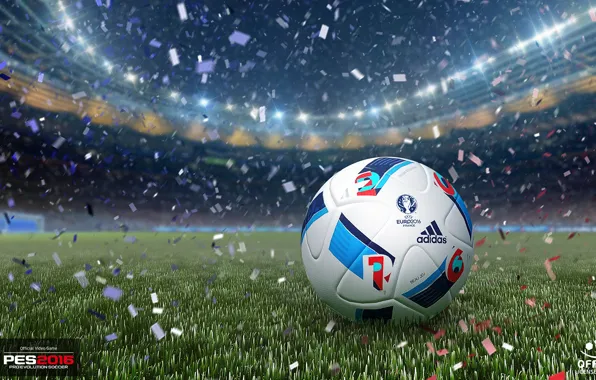 Газон, мяч, adidas, стадион, PES 2016, euro 2016, евро 2016
