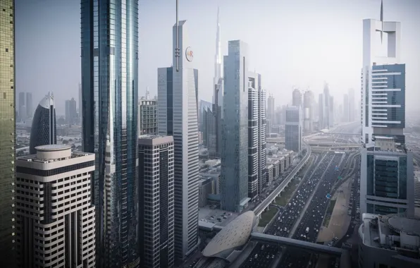 Картинка город, Дубай, ОАЭ, улца
