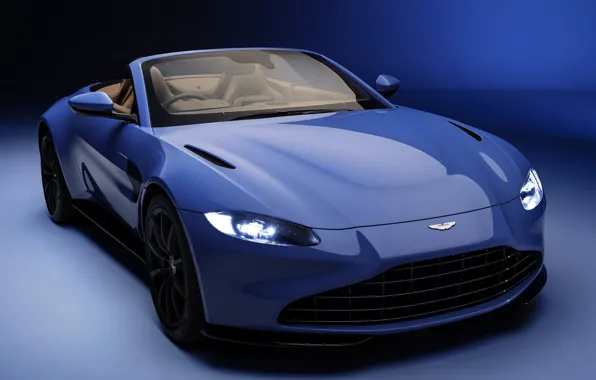 Машина, авто, Aston Martin, синяя, Астон Мартин, Родстер, Aston Martin Vantage Roadster