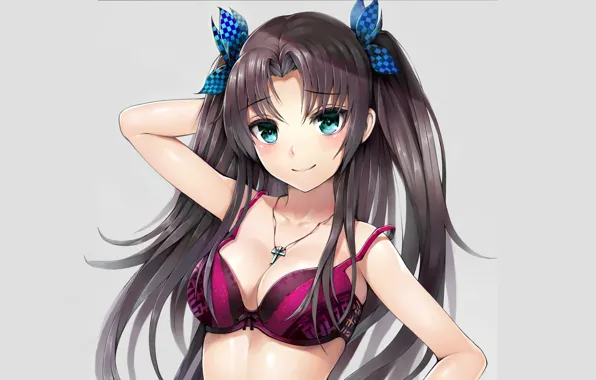 Girl, sexy, lingerie, bra, Fate Stay Night, long hair, boobs, anime