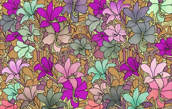 Картинка цветы, фон, texture, pattern, color