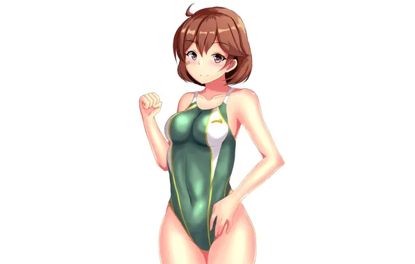 Girl, sexy, brown hair, boobs, anime, beautiful, short hair, pretty