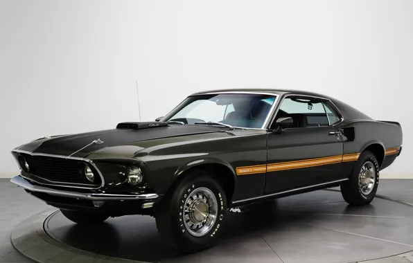 Mustang, 1969, мускул кар, muscle car, mach 1, Cobra jet