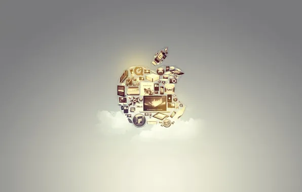Фон, apple, яблоко, технологии, облако
