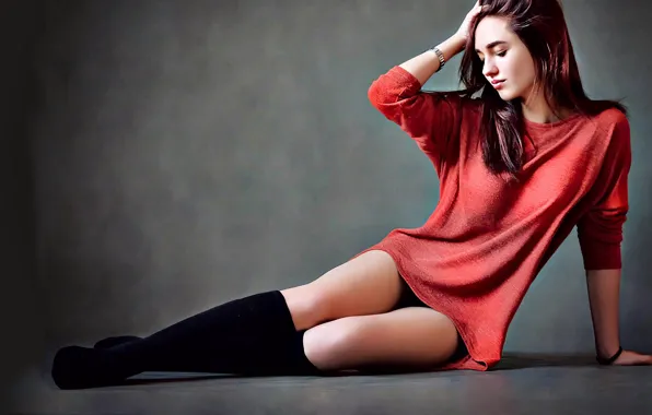 Girl, dress, beautiful, cute, boots