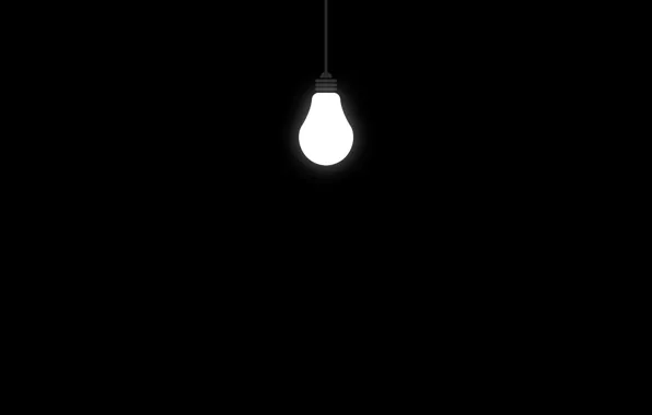 Лампочка, свет, лампа, свечение, минимализм