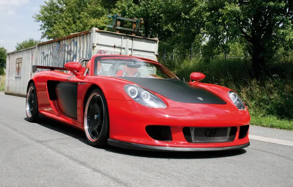 Porsche, Red, Carrera GT, Spider, 9ff