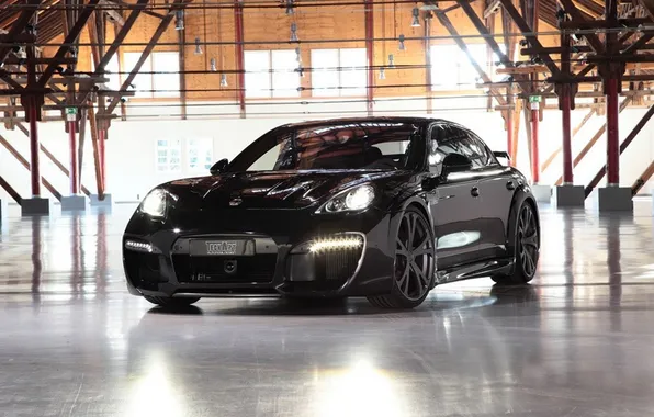 Картинка black, panamera, Techart, tuned