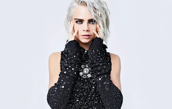 Картинка портрет, взгляд, Cara Delevingne, макияж, девушка