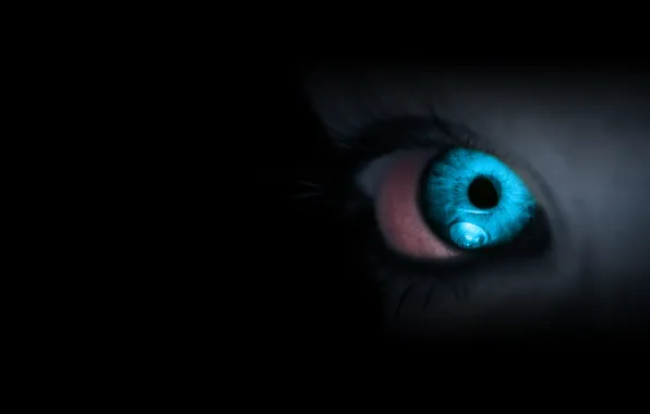 Картинка глаз, темнота, голубой
