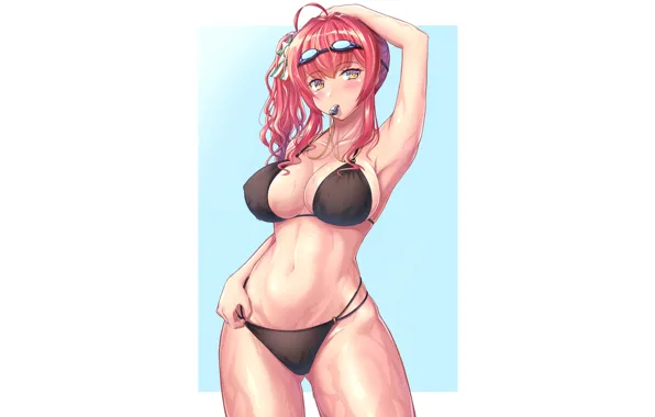 Картинка girl, sexy, boobs, anime, beautiful, pretty, redhead, erotic